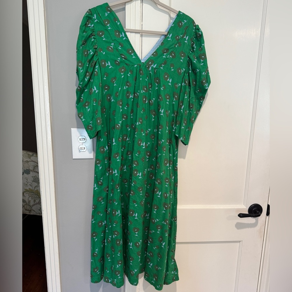 Pink Chicken Green Floral Midi Dress